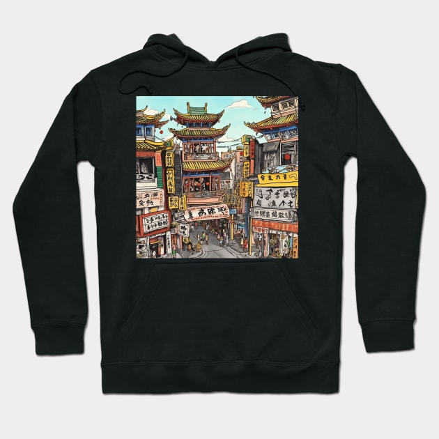 Beijing city drawing Hoodie by ComicsFactory